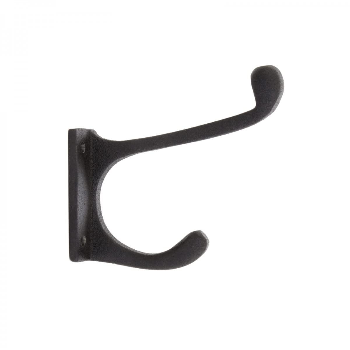 The Renovators Supply Inc. 25845 Wrought Iron Double Wall Mounted Robe Hook (Set of 3)