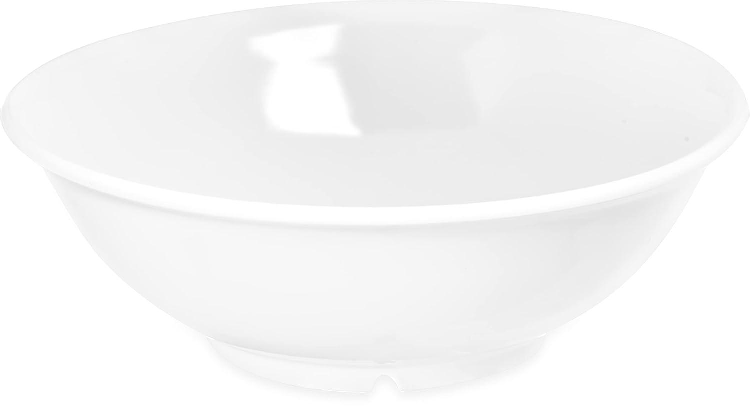 White Round Melamine Footed Serving Bowl, 36 Ounces