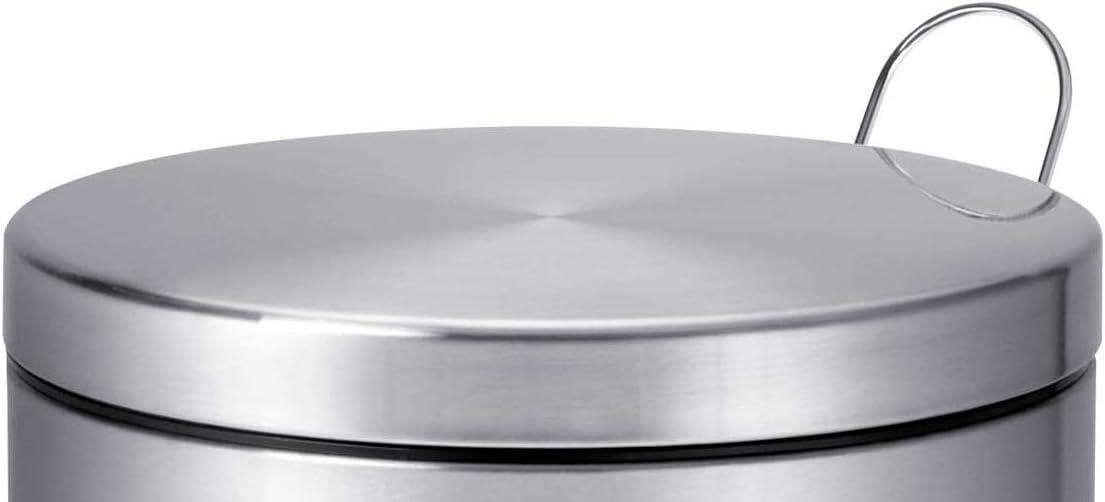 Honey Can Do 13 gal Round Stainless Steel Step On Kitchen Trash Can