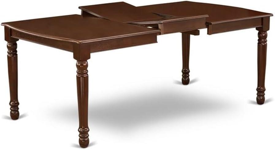 East West Furniture Dover Wood Butterfly Leaf Dining Table in Mahogany