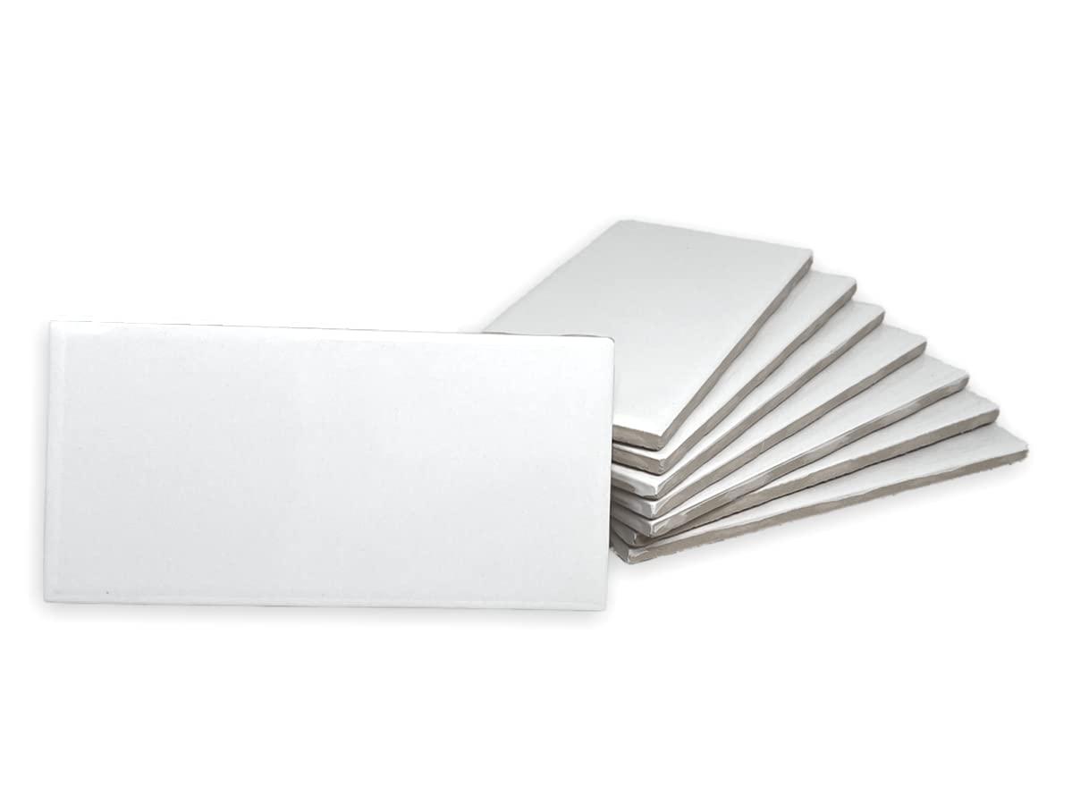 Tenedos White Ceramic 3x6 Glossy Subway Wall Tile Backsplash for Kitchen, Bathroom Shower, Accent Decor, Fireplace (80 Pieces - Box of 10 sq.ft.)