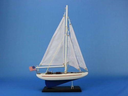 Navy Blue and White 16" Nautical Sailboat Model