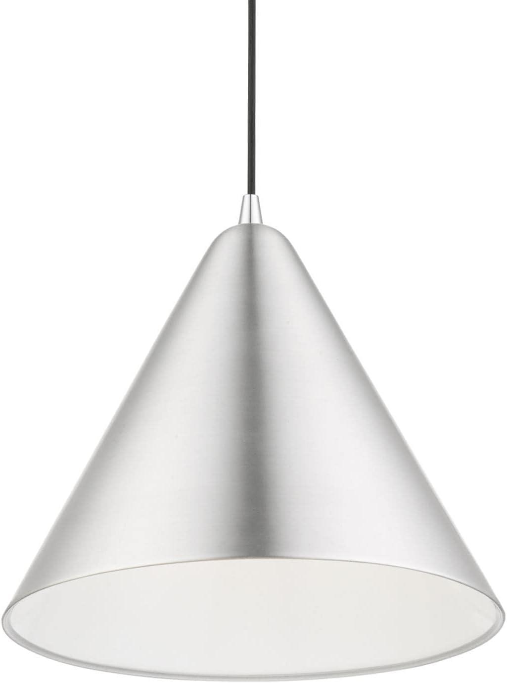 Livex Lighting Dulce 1 - Light Pendant in  Brushed Aluminum/Polished Chrome