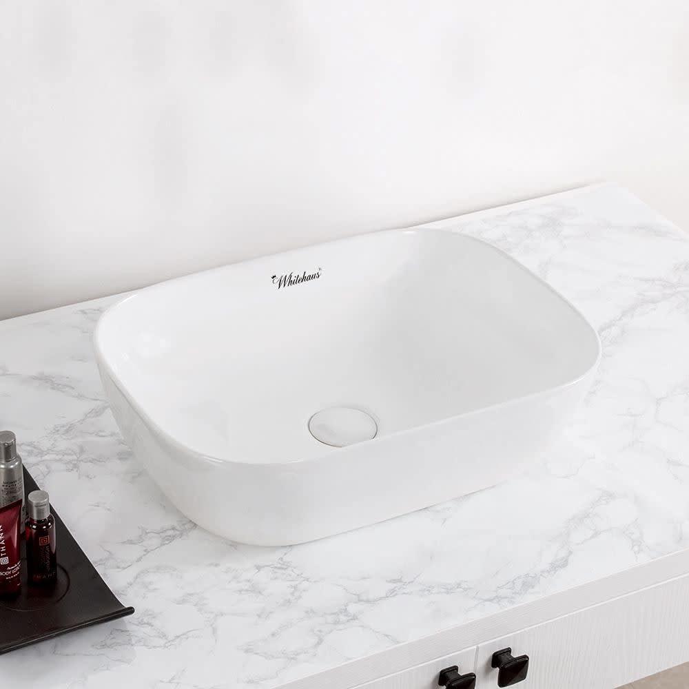 Whitehaus Collection WH71333 Whitehaus Collection Isabella Plus 12.5'' White Vitreous China Rectangular Bathroom Sink