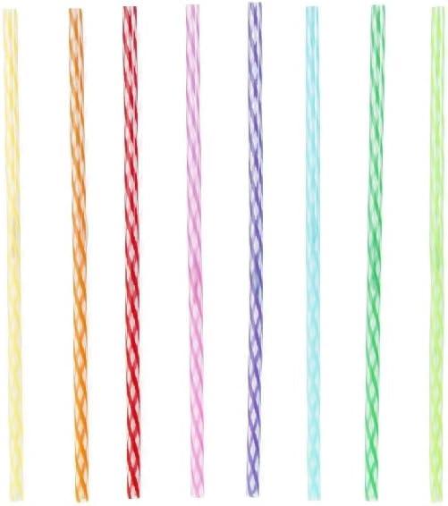 Kikkerland Rainbow 11" Reusable Plastic Straws, 24 pack