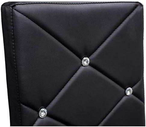 Best Master Faux Leather and Chrome Dining Side Chair in Black (Set of 4)