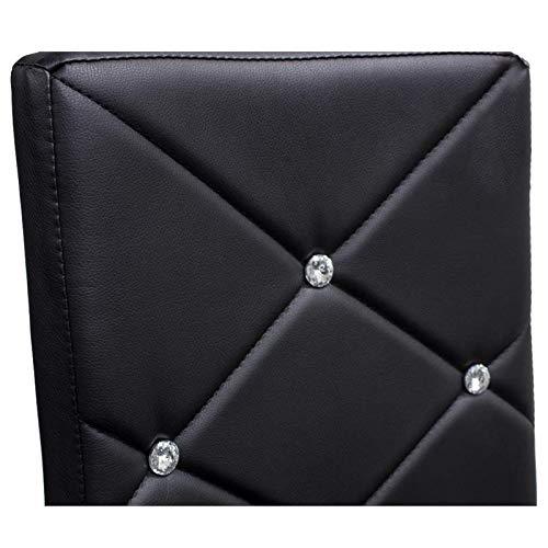 Best Master Faux Leather and Chrome Dining Side Chair in Black (Set of 4)