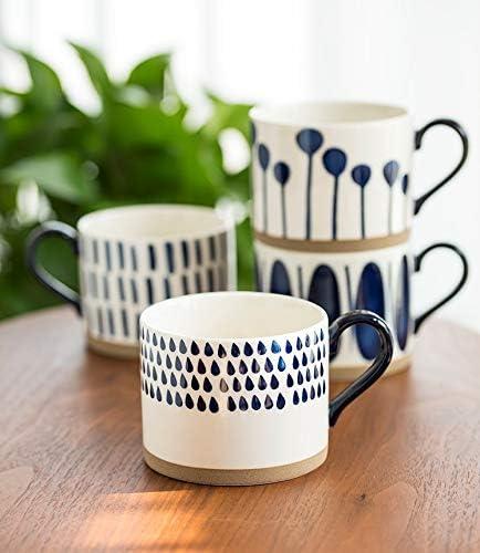 Kota Japan Hand Painted Porcelain Ceramic Mugs Set - 15 oz. - Service for 4 | Exquisite Home Essentials for Everyday Living and Elegant Entertaining