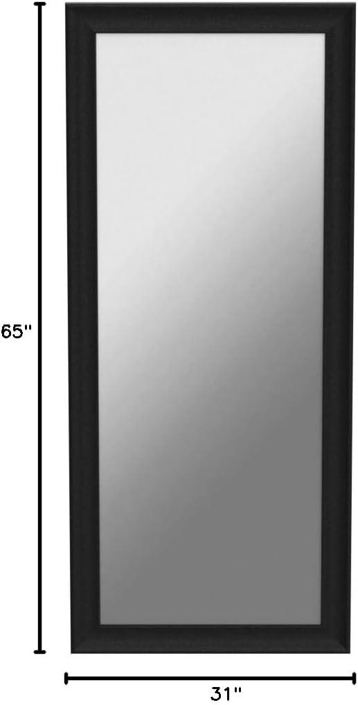 Full length Mirror, Wall Mirror, 65"LX31"W Full Body Mirror, Framed Floor Mirror with Faux Wood Frame, Large Mirror, Leaning Mirror, Standing Mirror for Living Room by Naomi Home - Black