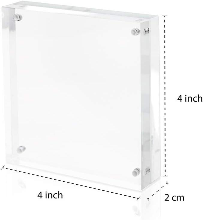 Clear Acrylic Magnetic Block Frame, 4x4 Inches