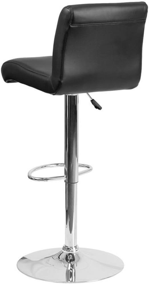 Flash Furniture Contemporary Vinyl Adjustable Height Barstool with Rolled Seat and Chrome Base