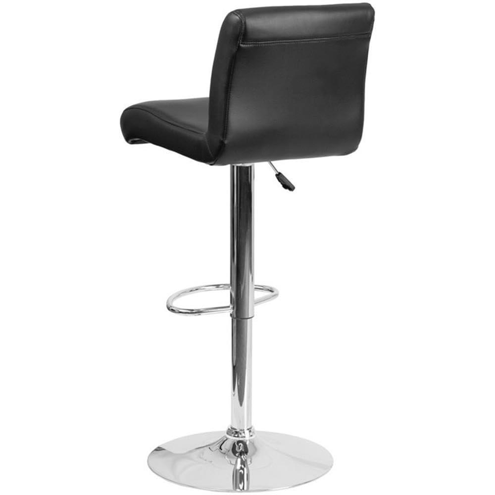 Flash Furniture Contemporary Vinyl Adjustable Height Barstool with Rolled Seat and Chrome Base