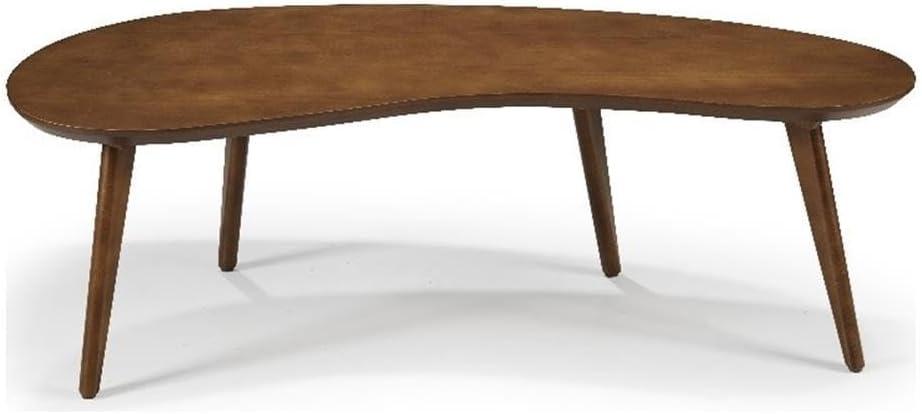 Mid-Century Modern Castanho Pine Wood Oval Coffee Table