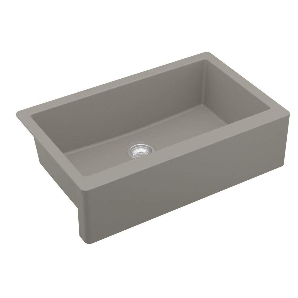 Karran Farmhouse/Apron-Front Quartz Composite 34'' X 21-1/4'' Single Bowl Kitchen Sink