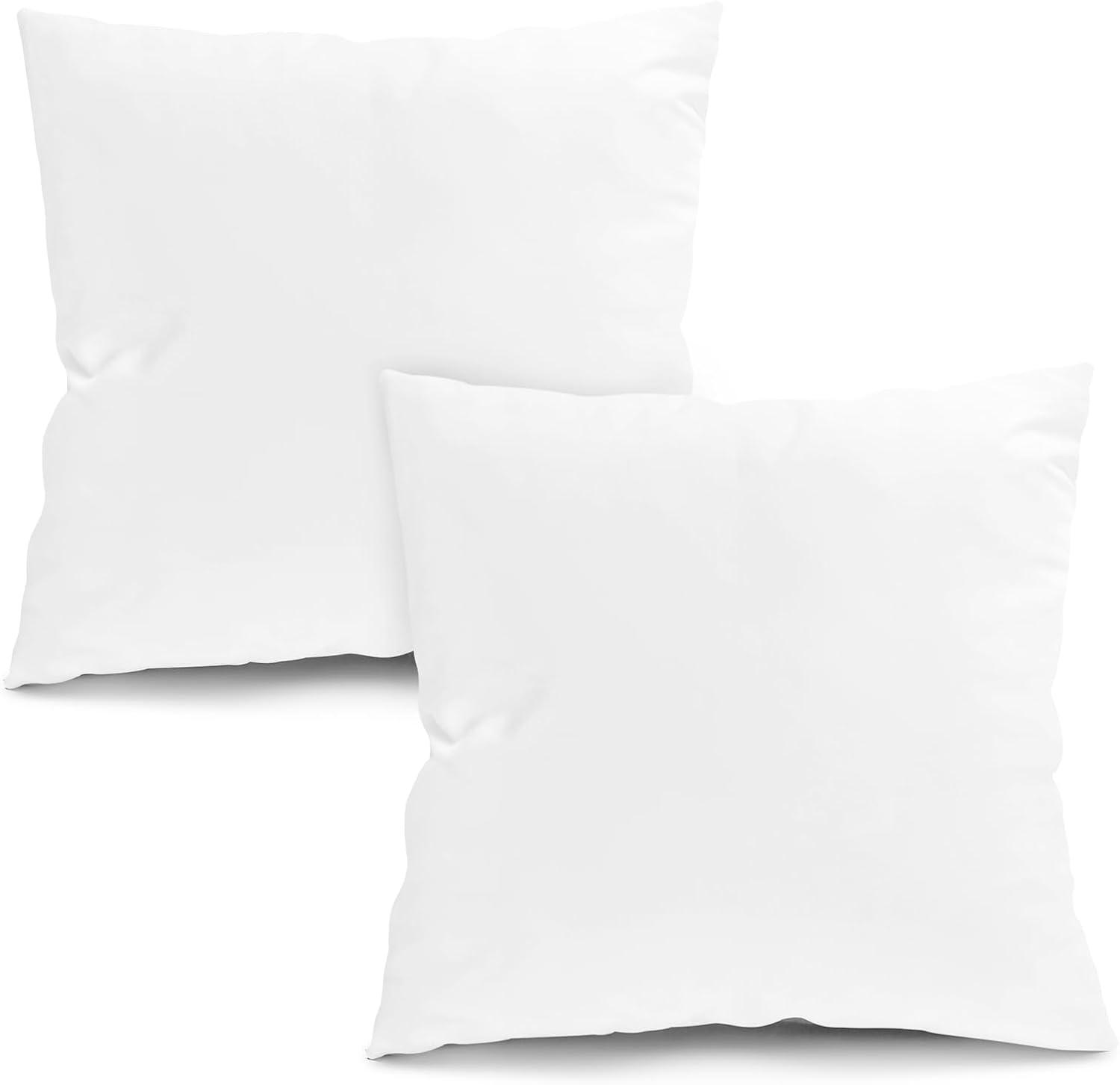 24x24 White Cotton Euro Pillow Inserts with Memory Foam Fill - 2 Pack