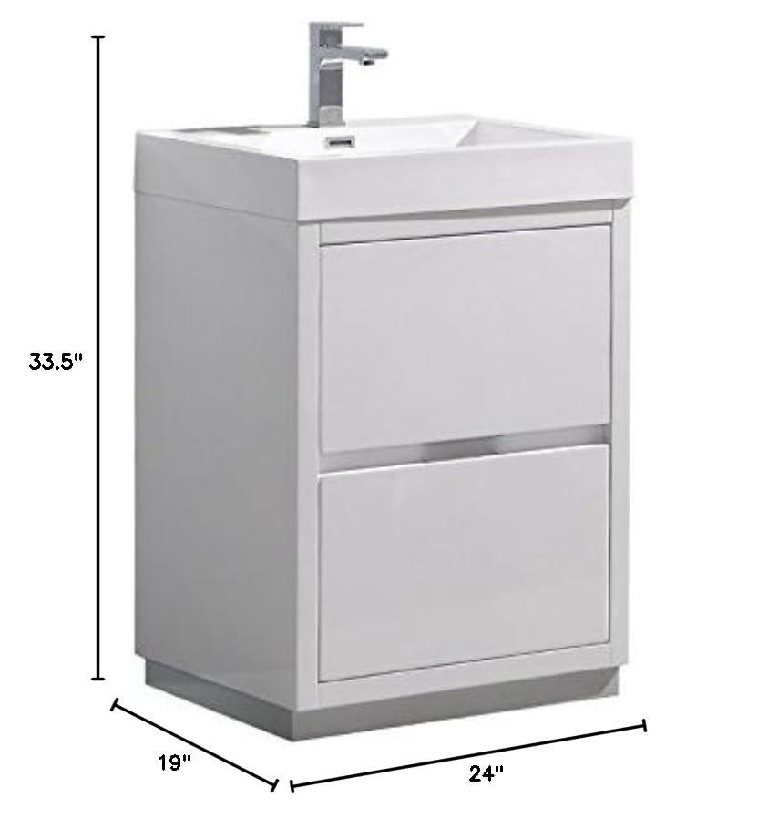 Valencia 24" Freestanding Single Sink Bathroom Vanity with Top and Sink (Faucet Not Included)