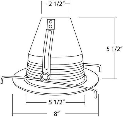 White 6-Inch Airtight Aluminum Recessed Cone Baffle Trim