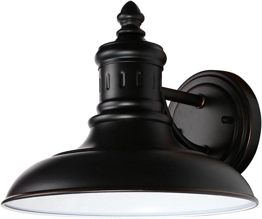 Design House 516732 Monterey Industrial Modern 1-Light Indoor/Outdoor Wall Mount with Metal Shade for Porch Entryway Barn, Oil Rubbed Bronze