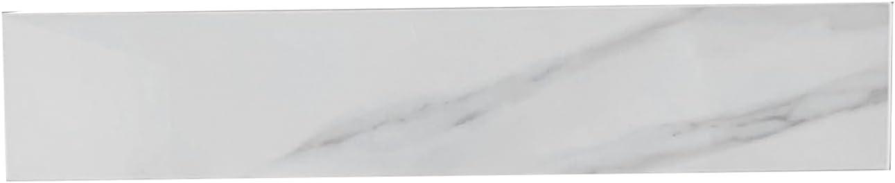 22" White Marble Vanity Top Side Splash with Veins