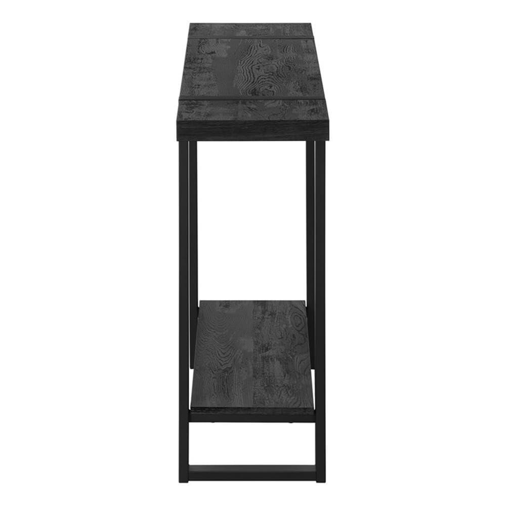 Monarch Specialties Accent Table Console Entryway Narrow Sofa Living Room Bedroom Black Laminate Black Metal Contemporary Modern