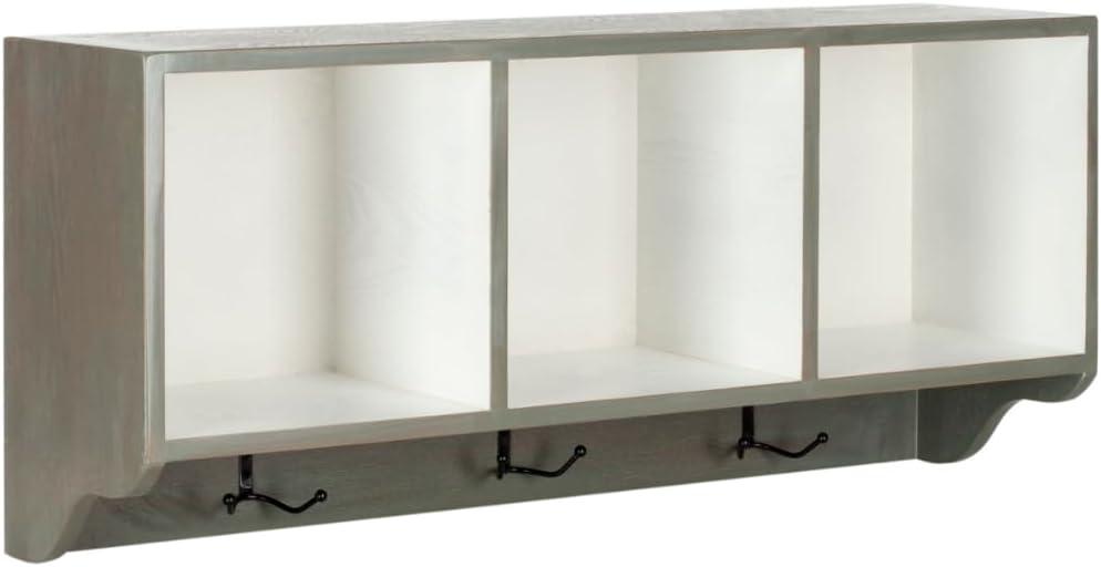 Alice Wall Shelf With Storage Compartments - Ash Grey/White - Safavieh