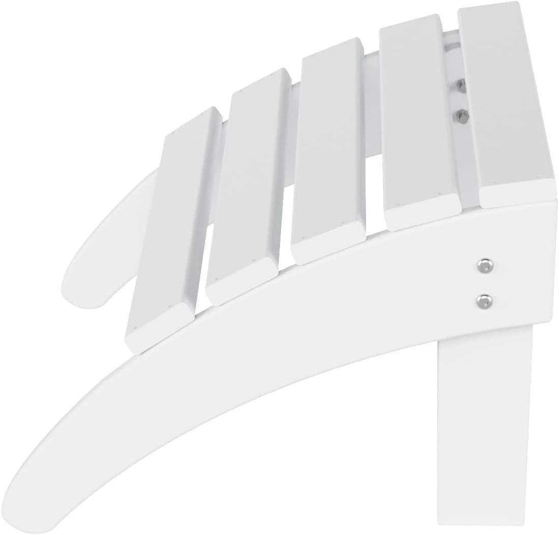 WestinTrends All-Weather Outdoor Patio Poly Adirondack Ottoman Footrest, White