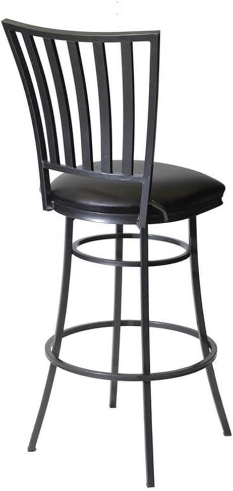 Steve Silver Stellan Commercial Grade Black Metal Swivel Barstool