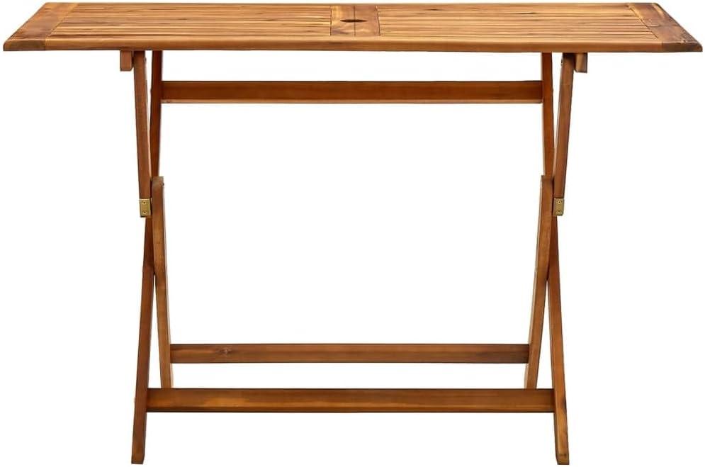 vidaXL Acacia Wood Folding Patio Table - Modern Outdoor Terrace/Patio Dining Table, Easy to Clean, Weather-Resistant, Brown