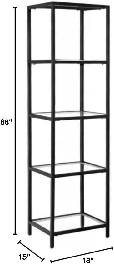 Evelyn&Zoe Celine 18" Wide Rectangular Bookcase, Blackened Bronze