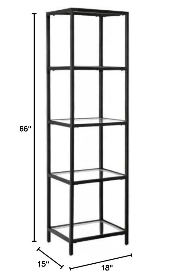 Evelyn&Zoe Celine 18" Wide Rectangular Bookcase, Blackened Bronze