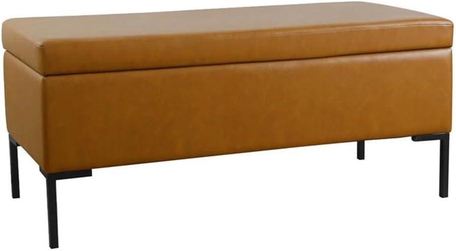 Large Storage Bench with Metal Legs - HomePop