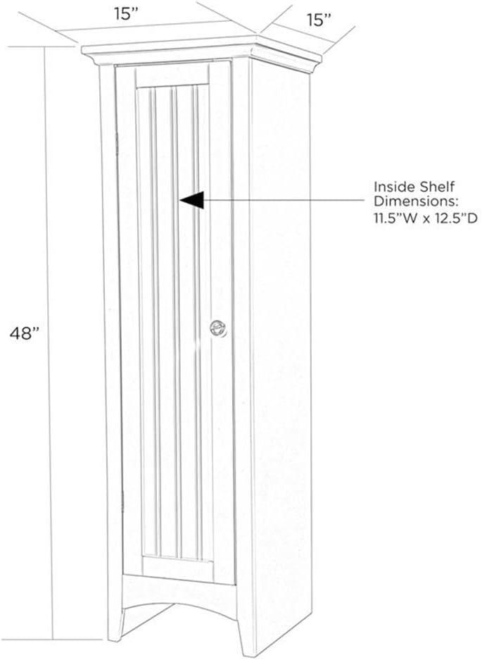 OS Home & Office One Door Kitchen Storage Pantry in Black