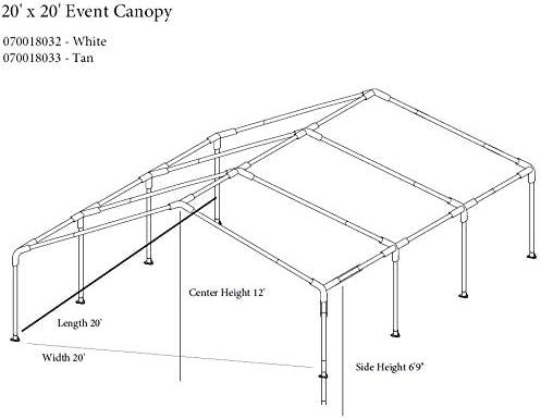 Impact 20' x 20' White Steel Outdoor Party Tent