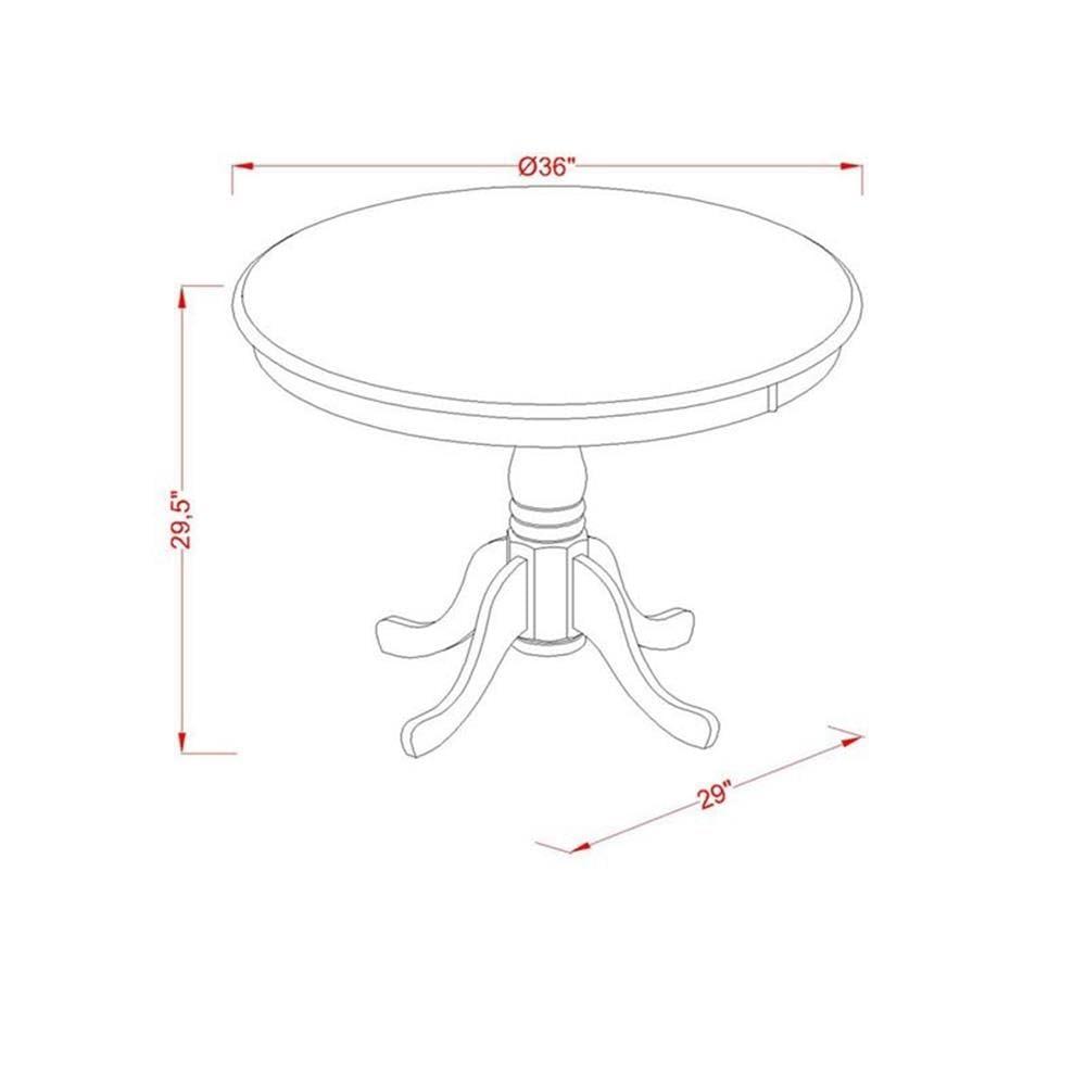 East West Furniture Antique Wood Dining Table with Pedestal Legs in Mahogany