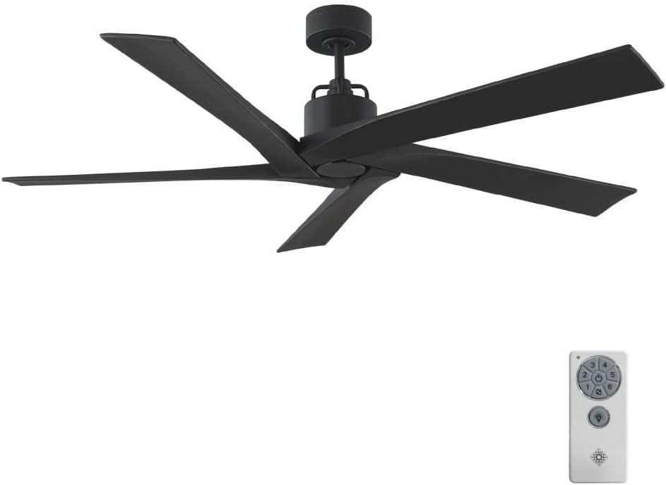 Burnished Brass 56" Ceiling Fan with Remote and Matte White Blades