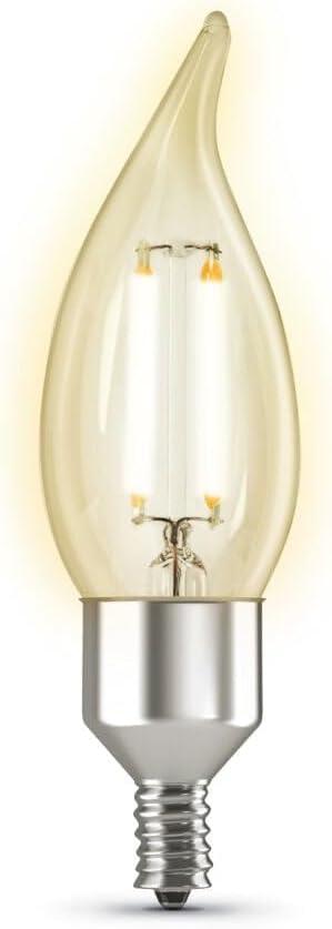 Feit Electric CFC40/927CA/FIL/AG 40 Watt Equivalent WiFi Dimmable, No Hub Required, Alexa or Google Assistant, Flame Tip Filament Chandelier LED Smart Light Bulb, 4.3" H x 1.4" D, 2700K Soft White