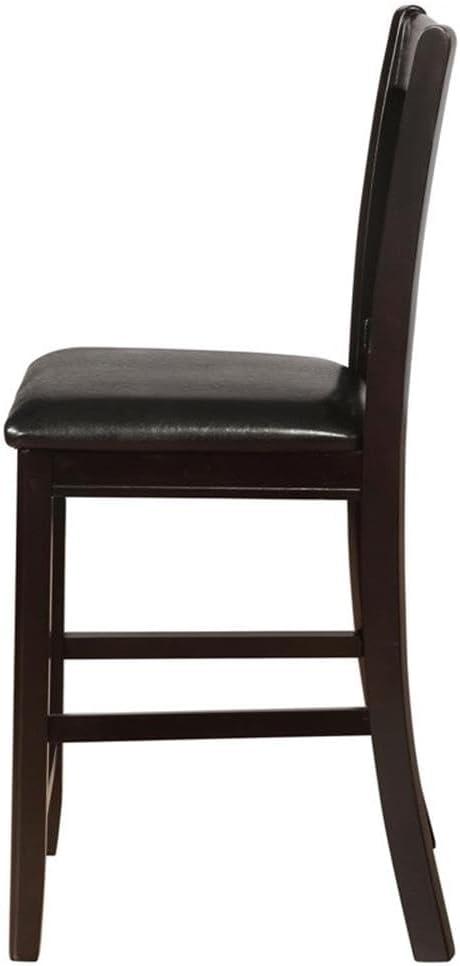 Monarch Specialties Lavon Upholstered Counter Height Stools Black and Espresso (Set of 2)