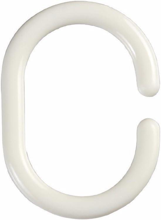 Evideco Solid Plastic Shower Curtain Hooks Rings (Set of 12)