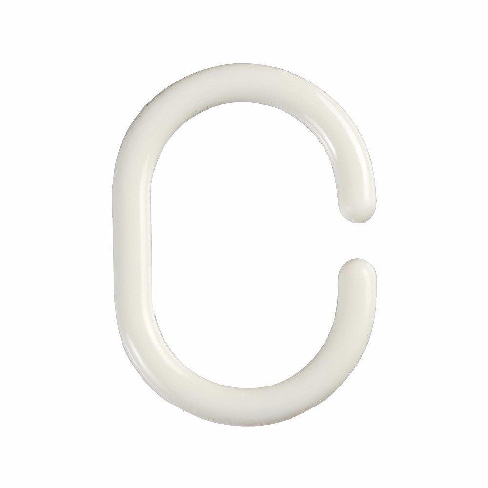 Evideco Solid Plastic Shower Curtain Hooks Rings (Set of 12)