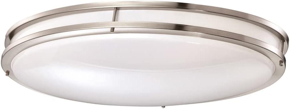 Brushed Nickel 24" Oval LED Flush Mount Ceiling Light, Energy Star Certified