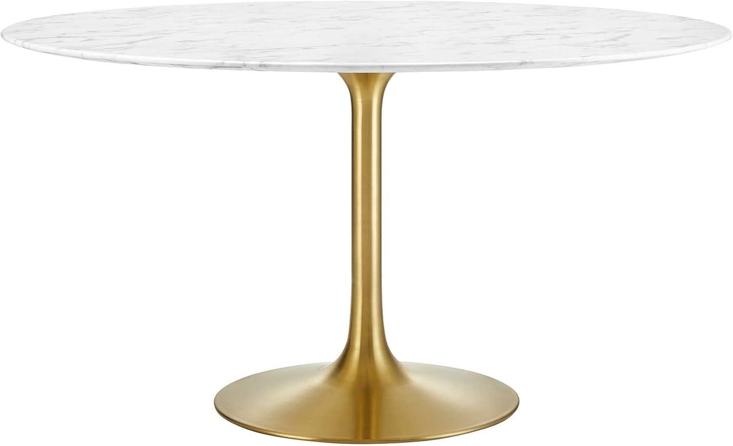 Modway Lippa Oval Artificial Marble Dining Table