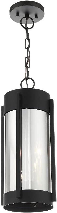 Brushed Nickel and Smoked Glass Outdoor Pendant Lantern