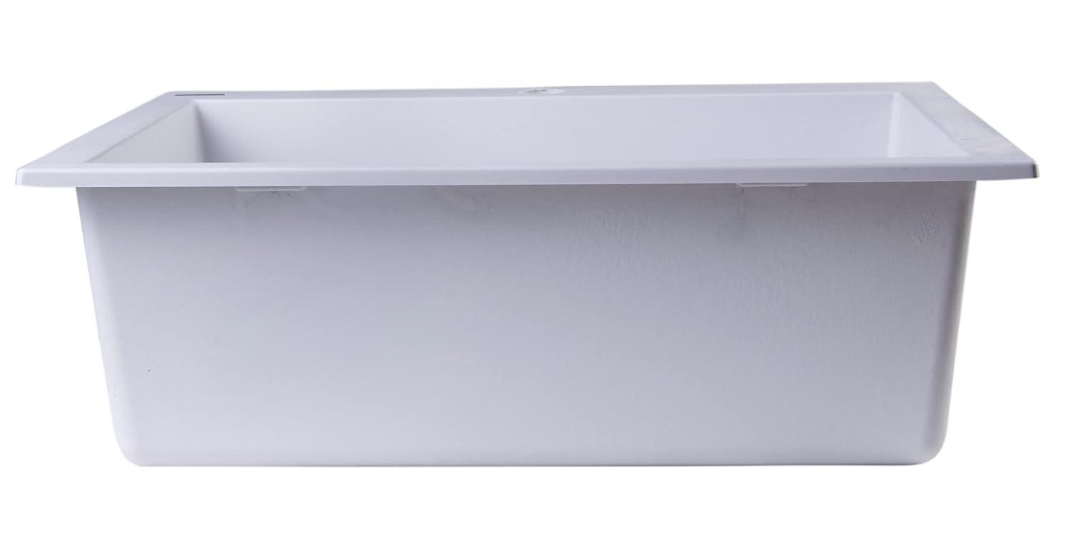 23.63'' L Drop-In Single Bowl Granite Kitchen Sink