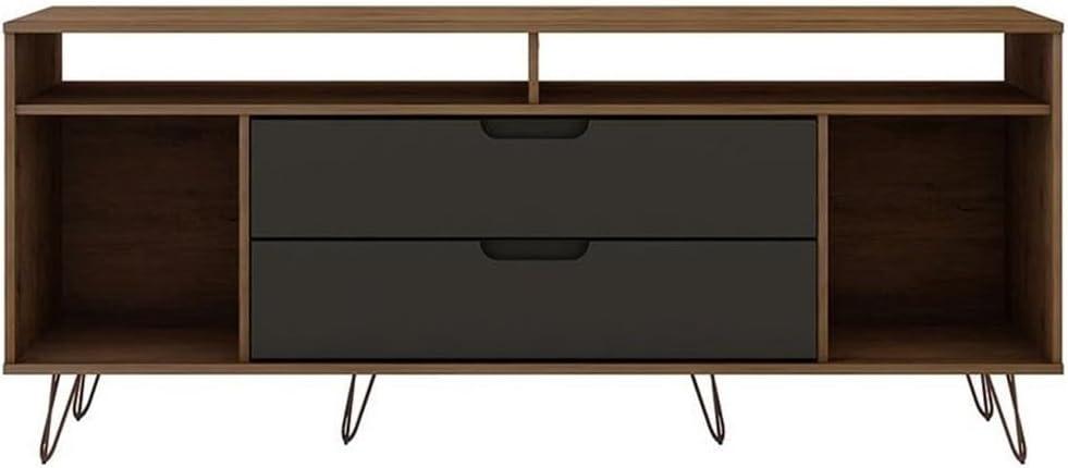 Rockefeller TV Stand for TVs up to 60'': Media Console with Storage - Manhattan Comfort