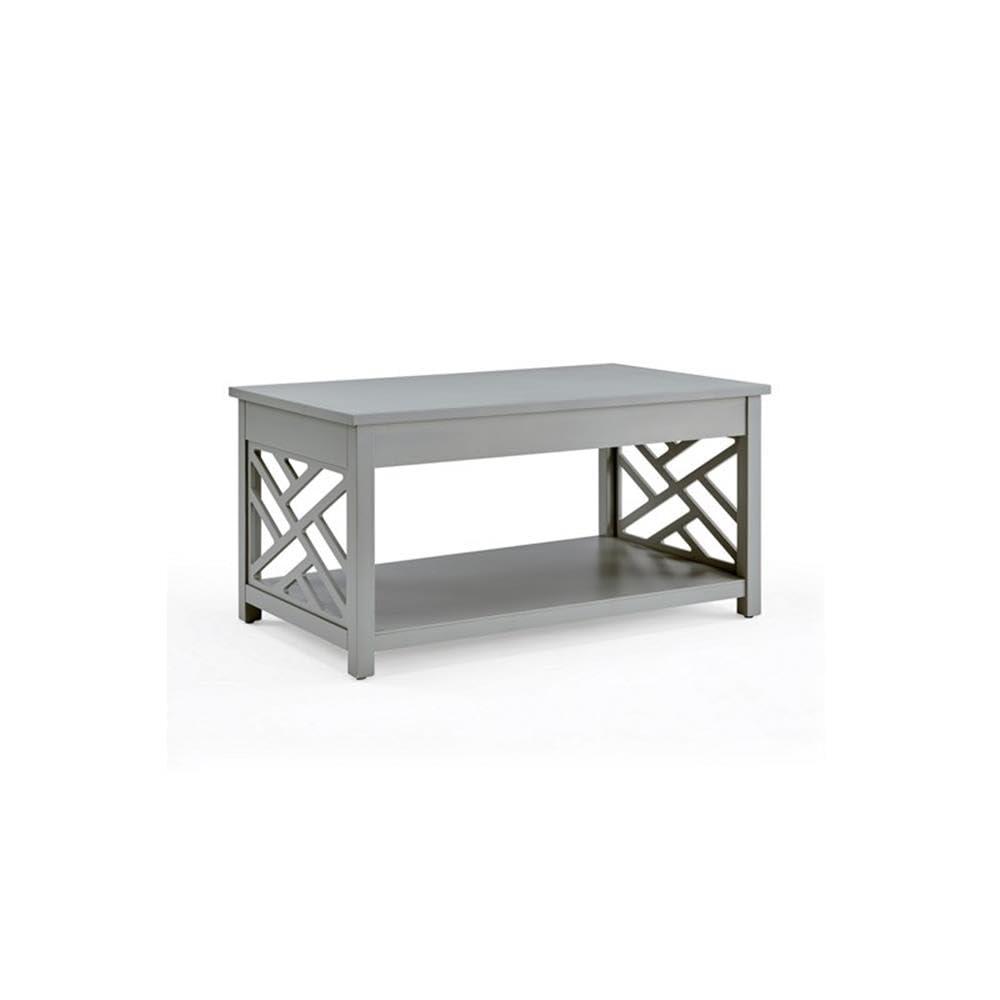 Alaterre Furniture Coventry 36 in. Coffee Table and End Tables Set of 3, Living Room Furniture Collection with Storage, Gray