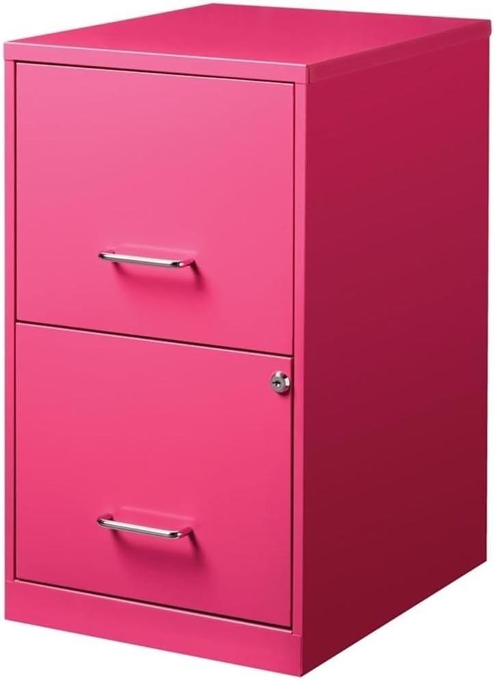 Scranton & Co 2 Drawer File Cabinet with File Organizer in Pink