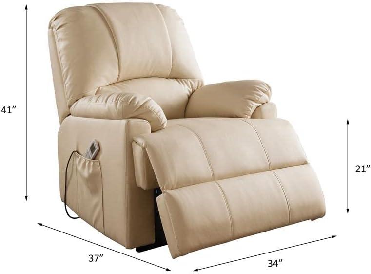 ACME Ixora Recliner w/Power Lift & Massage in Beige PU 59286