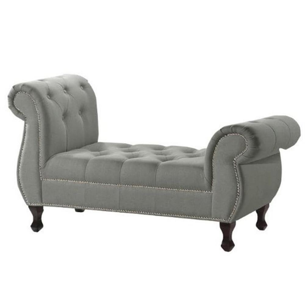 Baxton Studio Ipswich Grey Linen Bench