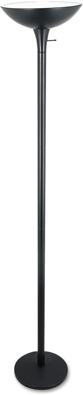 Torchier Floor Lamp 12.5"w x 12.5"d x 72"h, Matte Black