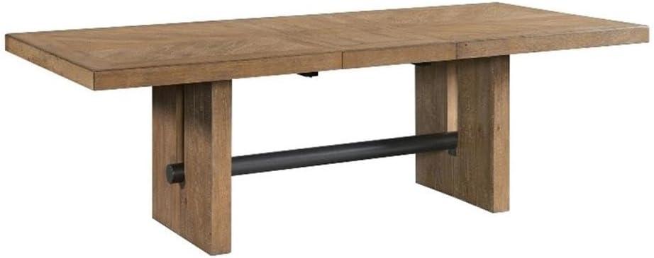 Intercon Furniture Modern Wood Trestle Table in Weathered Oak